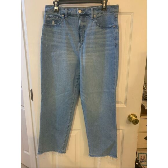 LOFT JEANS STRAIGHT DISTRESSED ANKLE LIGHT WASH HIGH WAIST SZ 12 - Picture 2 of 14